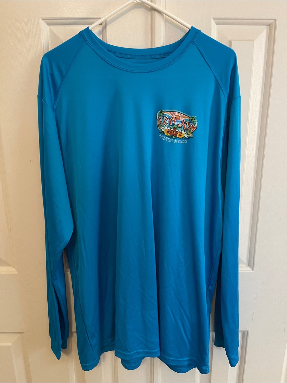 Ron Jon Men’s Long-Sleeve Rash Guard - Turquoise Blue